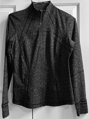 🍒LULULEMON sz 10 DEFINE JACKET FORMATION CAMO Leopard Cheetah Black *LUXTREME